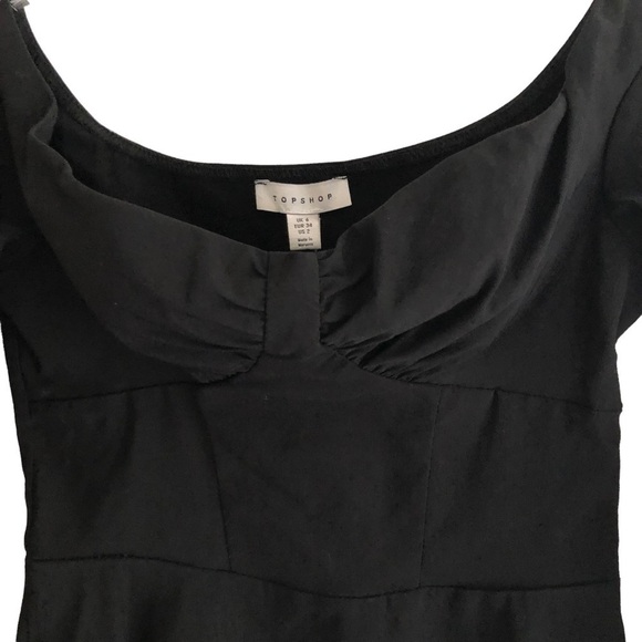 Top Shop Bardot Stretch Off The Shoulder Peplum Blouse Black US 2 - Picture 3 of 8